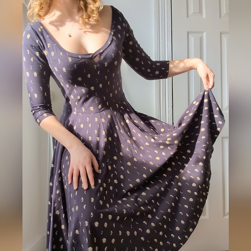 effie's heart phases of the moon quarter sleeve "the ava" style maxi dress